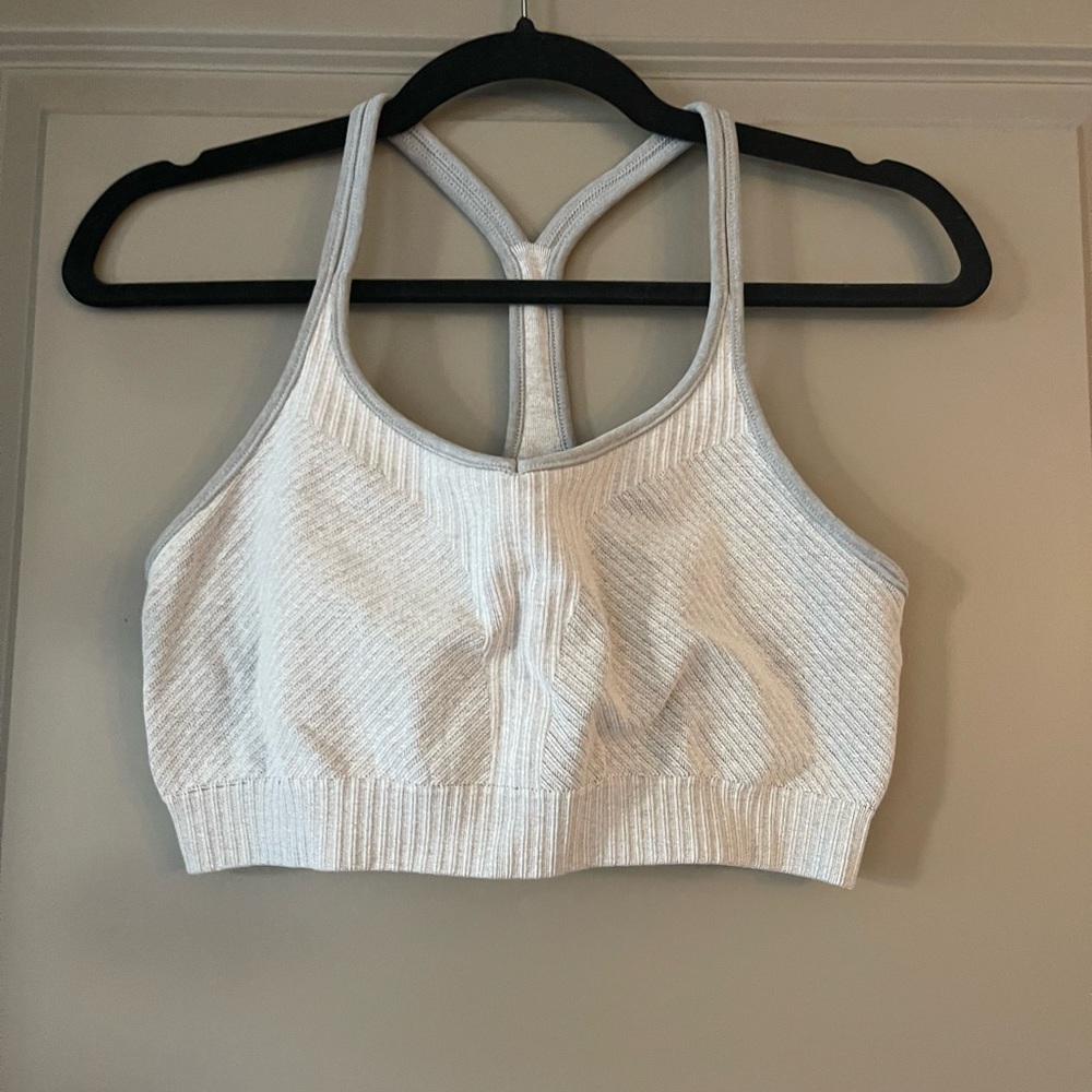 Gray sports bra, XL, light-moderate support